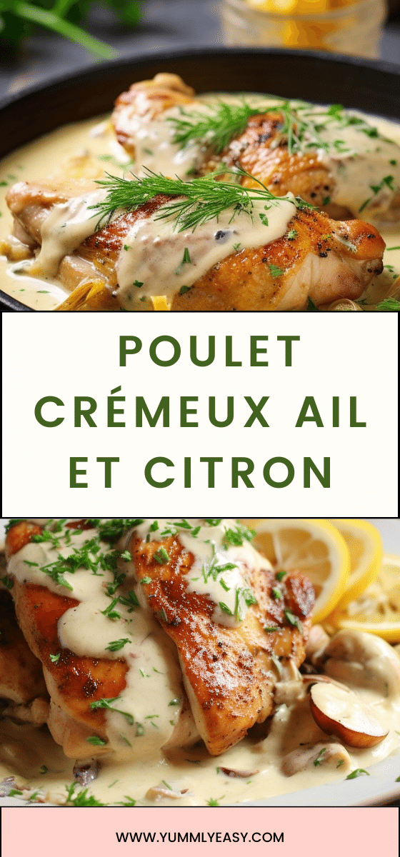 Casserole De Poulet Crémeux Ail Et Citron