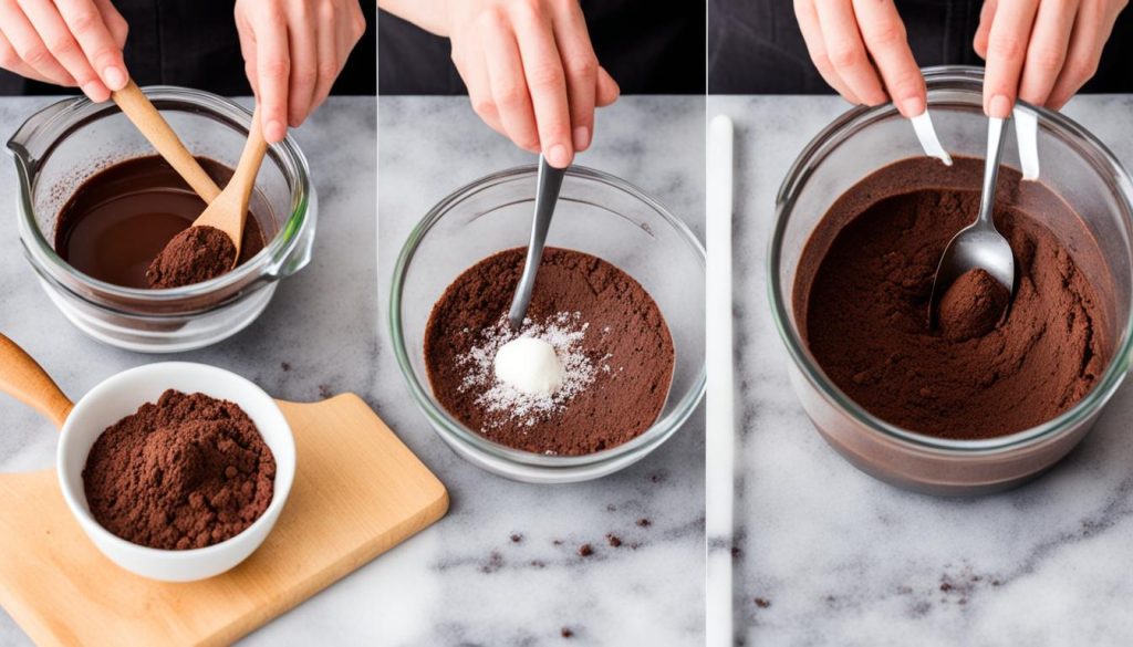 Étapes biscuits fondants au chocolat sans beurre