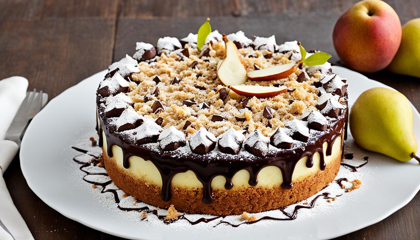 Gâteau crumble aux poires & au chocolat