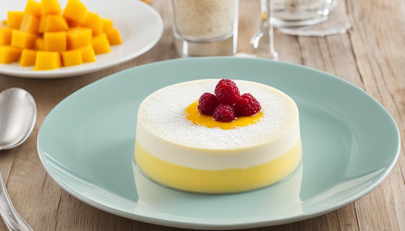 Panna cotta au lait de coco coulis de mangue