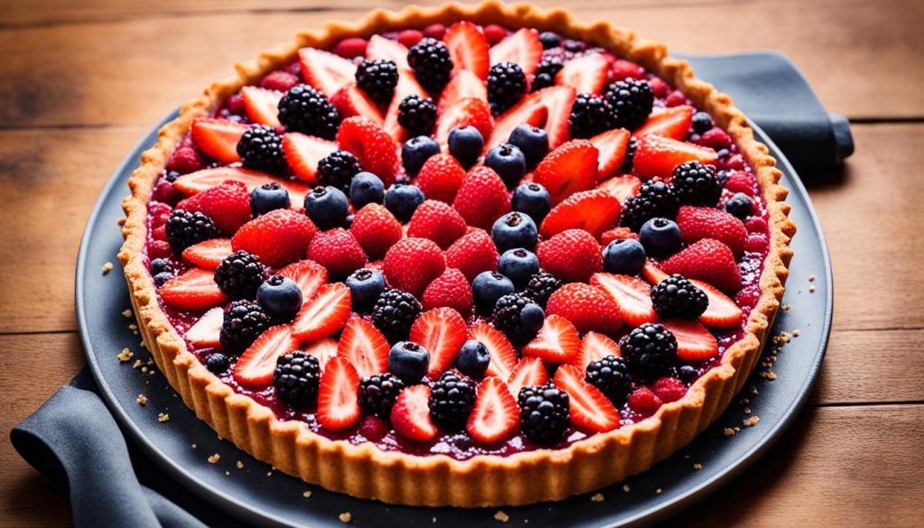 Tarte aux fruits rouges sur sablé breton