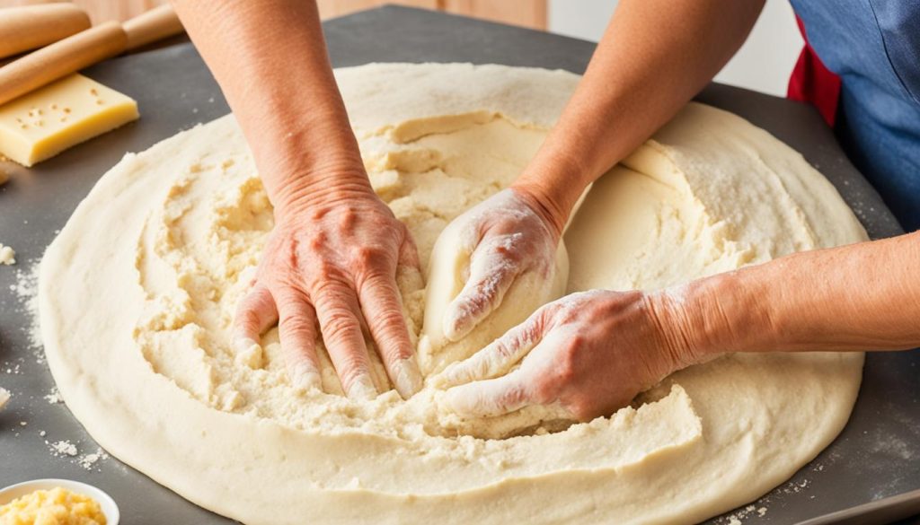 préparation de cheese naan