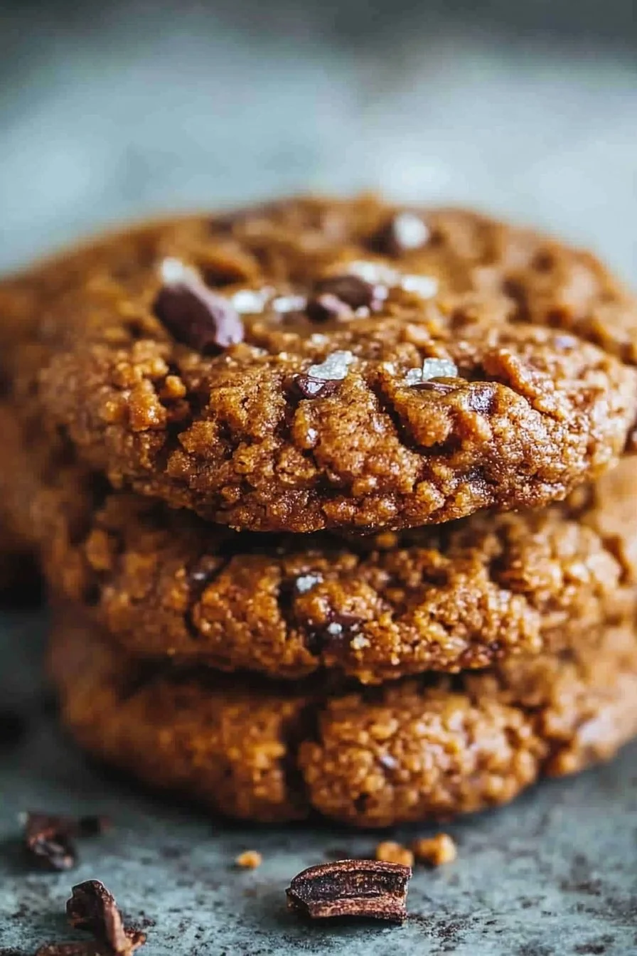 Baked cinnamon sweet potato breakfast cookies on a rustic plate