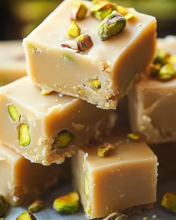 Delicious Italian Amaretto Pistachio Fudge with nuts