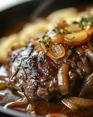 Savory French Onion Pot Roast with caramelized onions and herbs