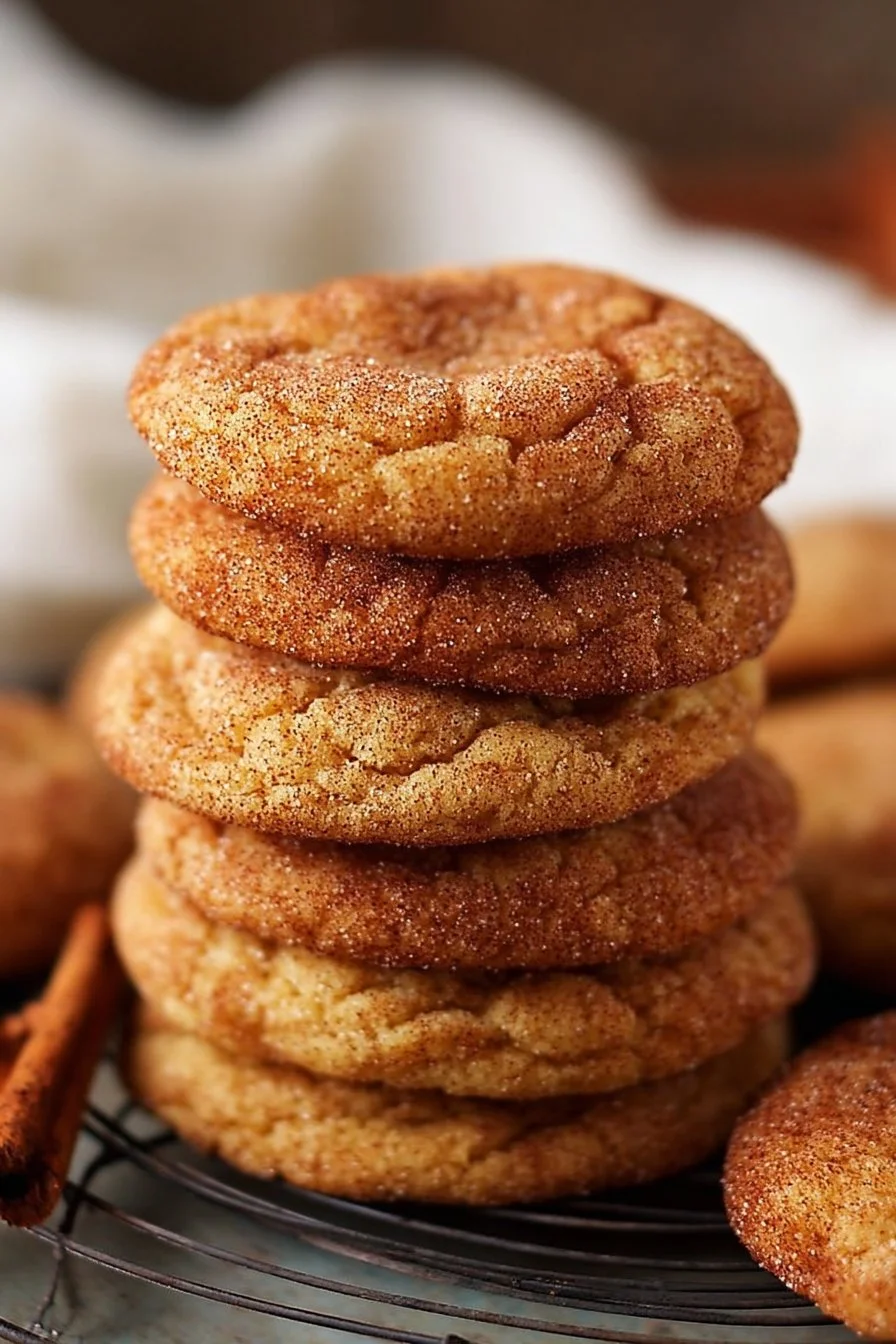 Delicious Apple Butter Snickerdoodles on a rustic wooden table