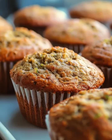 Delicious banana zucchini bread muffins fresh out of the oven
