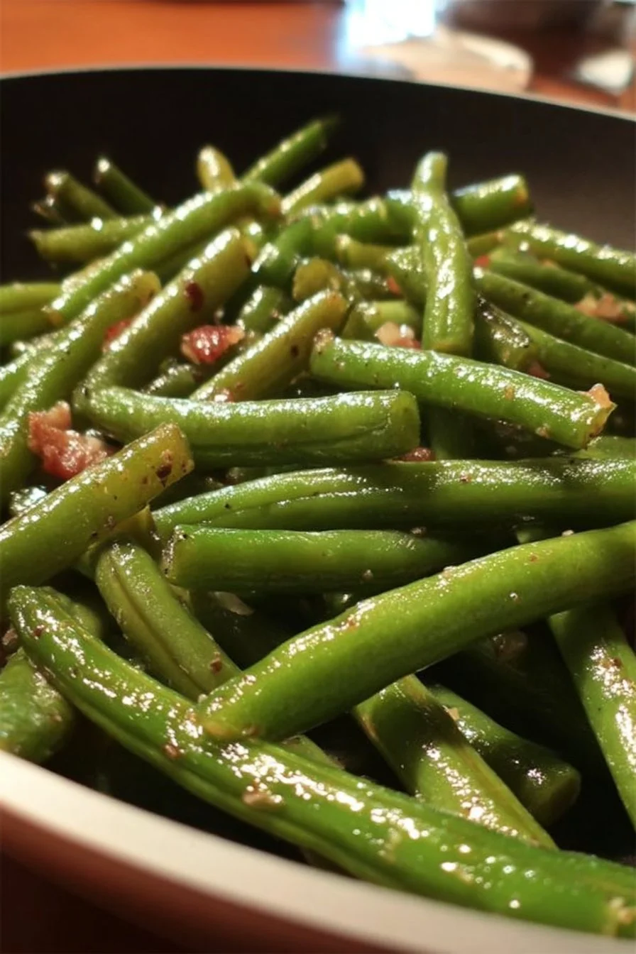 Delicious Texas Roadhouse style green beans served in a bowl