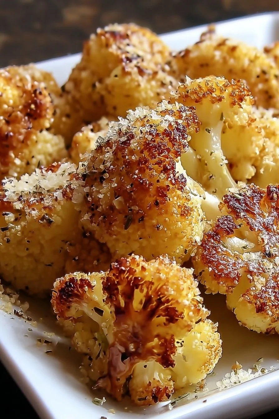Crispy Parmesan roasted cauliflower served as a delicious side dish