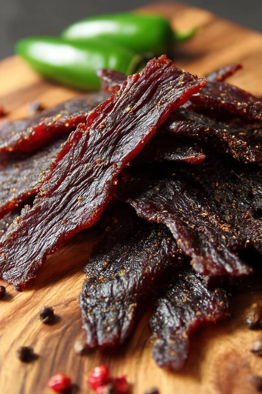 Dr. Pepper Jalapeno Beef Jerky packaging featuring bold flavors and spicy kick