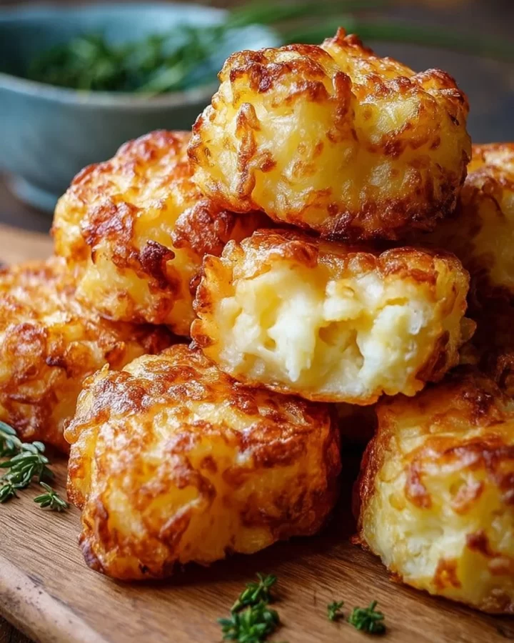Delicious leftover mashed potato cheese puffs fresh out of the oven.