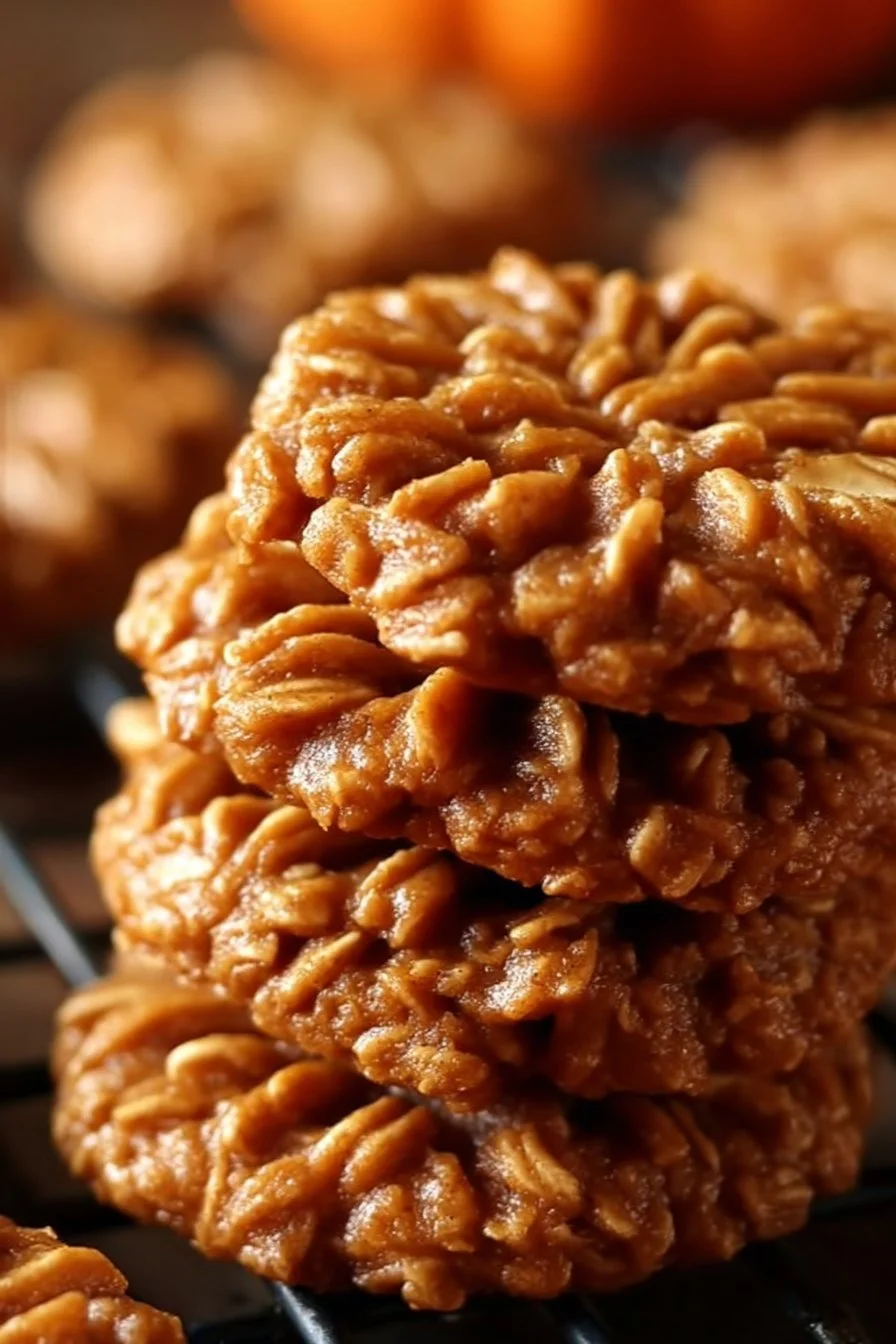 Delicious pumpkin spice no bake cookies arranged on a plate