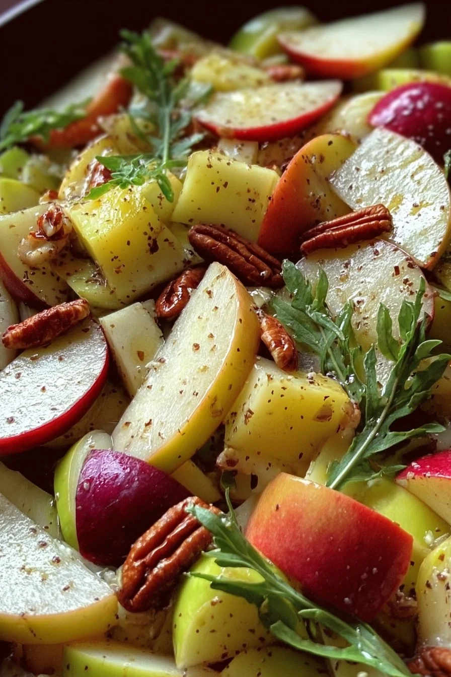 Apple salad made with fresh Honeycrisp apples and healthy ingredients