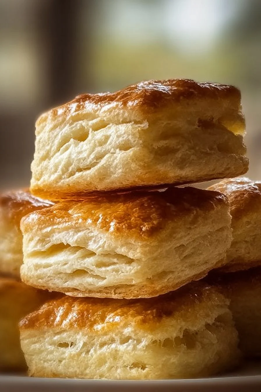 Golden, flaky buttery biscuits fresh out of the oven.