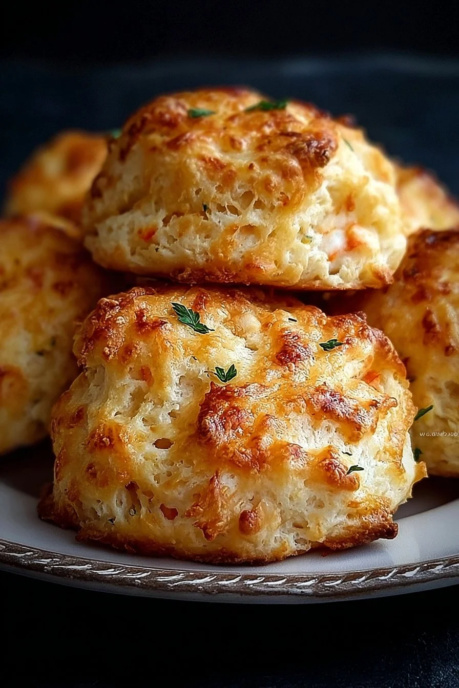 Cheesy garlic biscuits filled with melted cheese, served warm on a plate.