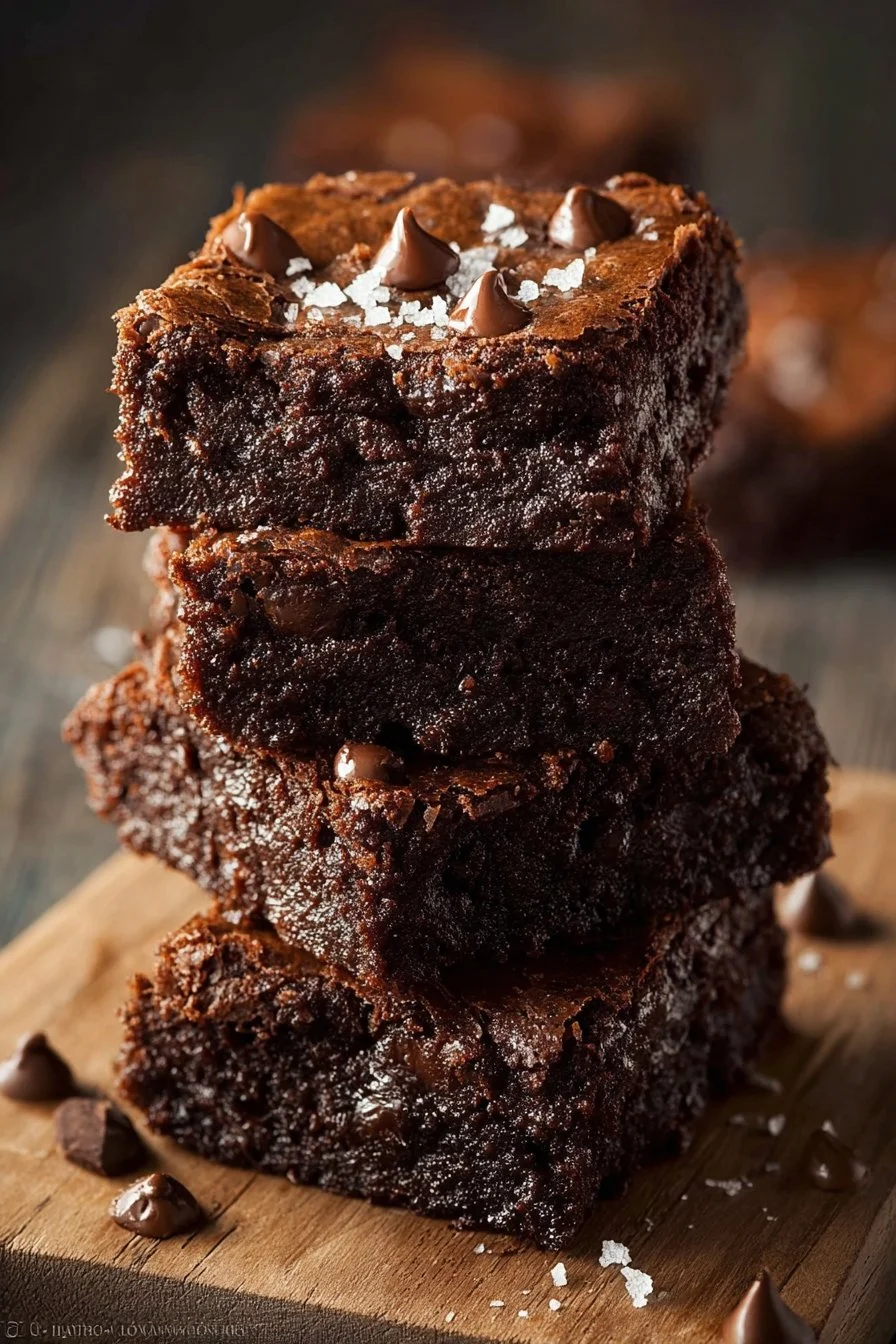 Deliciously decadent chocolate brownies, rich and fudgy dessert treat.