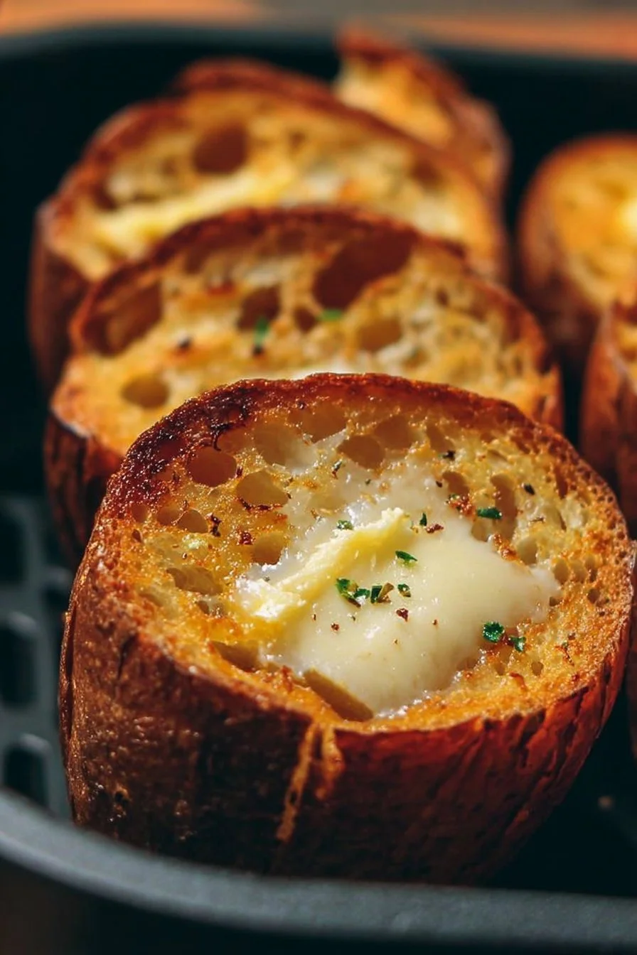 Delicious homemade air fryer bread ready to serve
