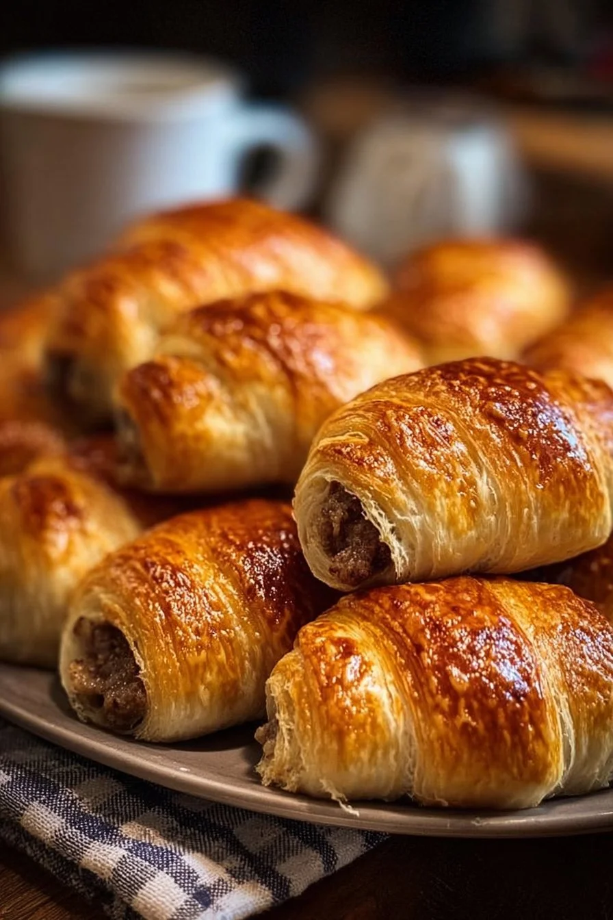 Delicious breakfast sausage crescent rolls, perfect for a quick breakfast.