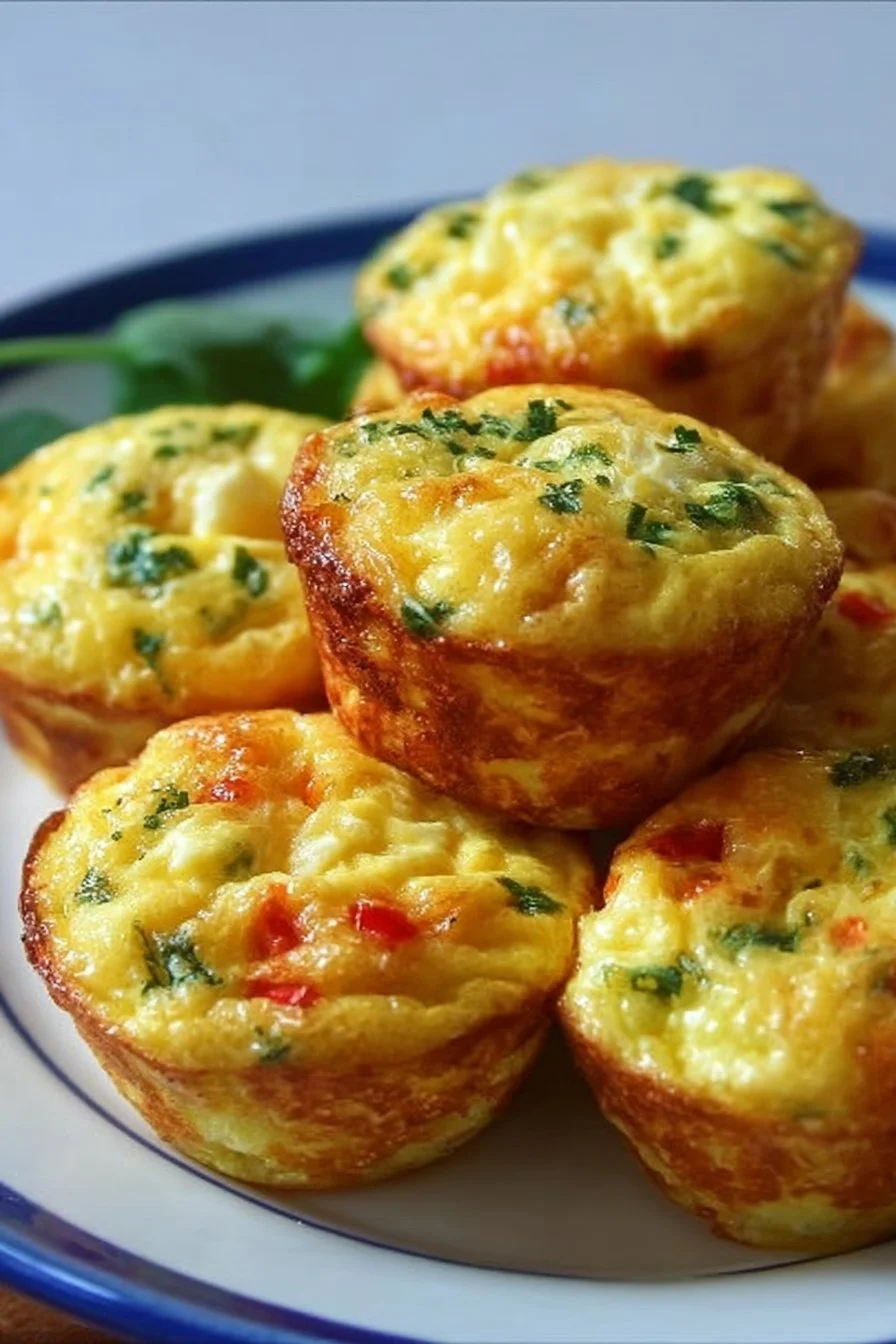 Delicious cottage cheese egg bites topped with herbs and spices
