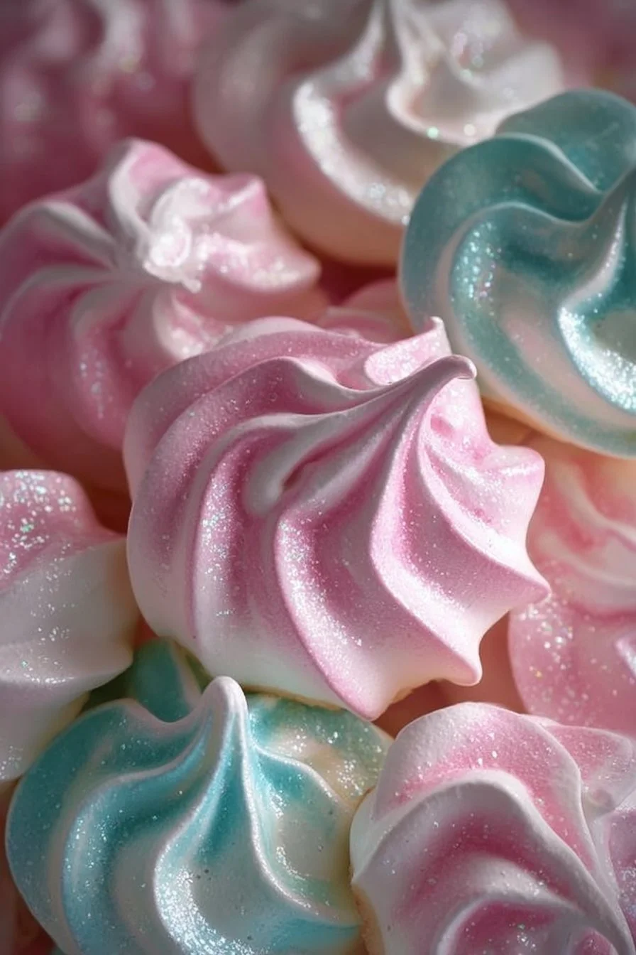 Colorful Jello Meringue Cookies on a plate, showcasing their delightful appearance