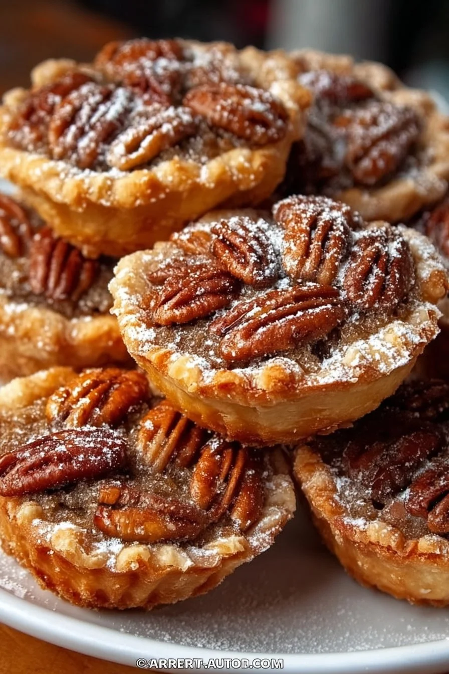 Deliciously deep fried pecan pies served on a platter