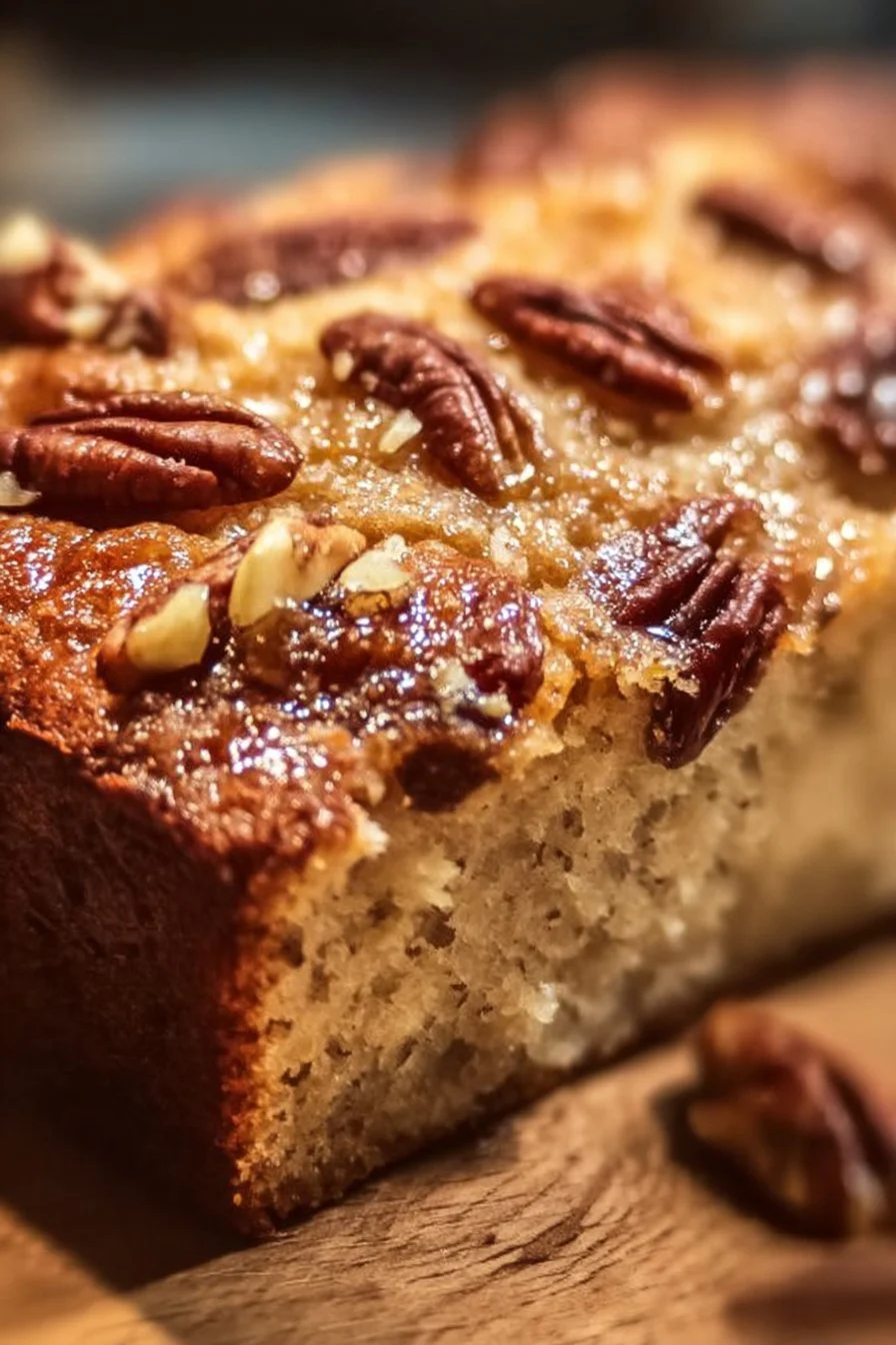 Delicious Cinnamon Sweet Alabama Pecan Bread on a rustic table