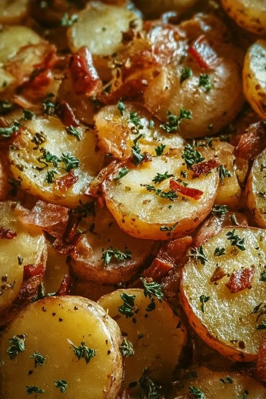 Delicious smothered southern potatoes served in a bowl.
