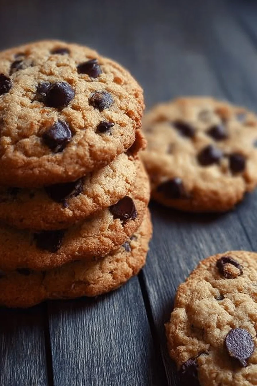 Batch of delicious sourdough chocolate chip cookies fresh out of the oven