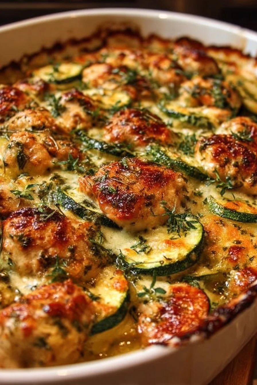 Delicious Chicken Zucchini Bake served in a dish for a quick family meal.