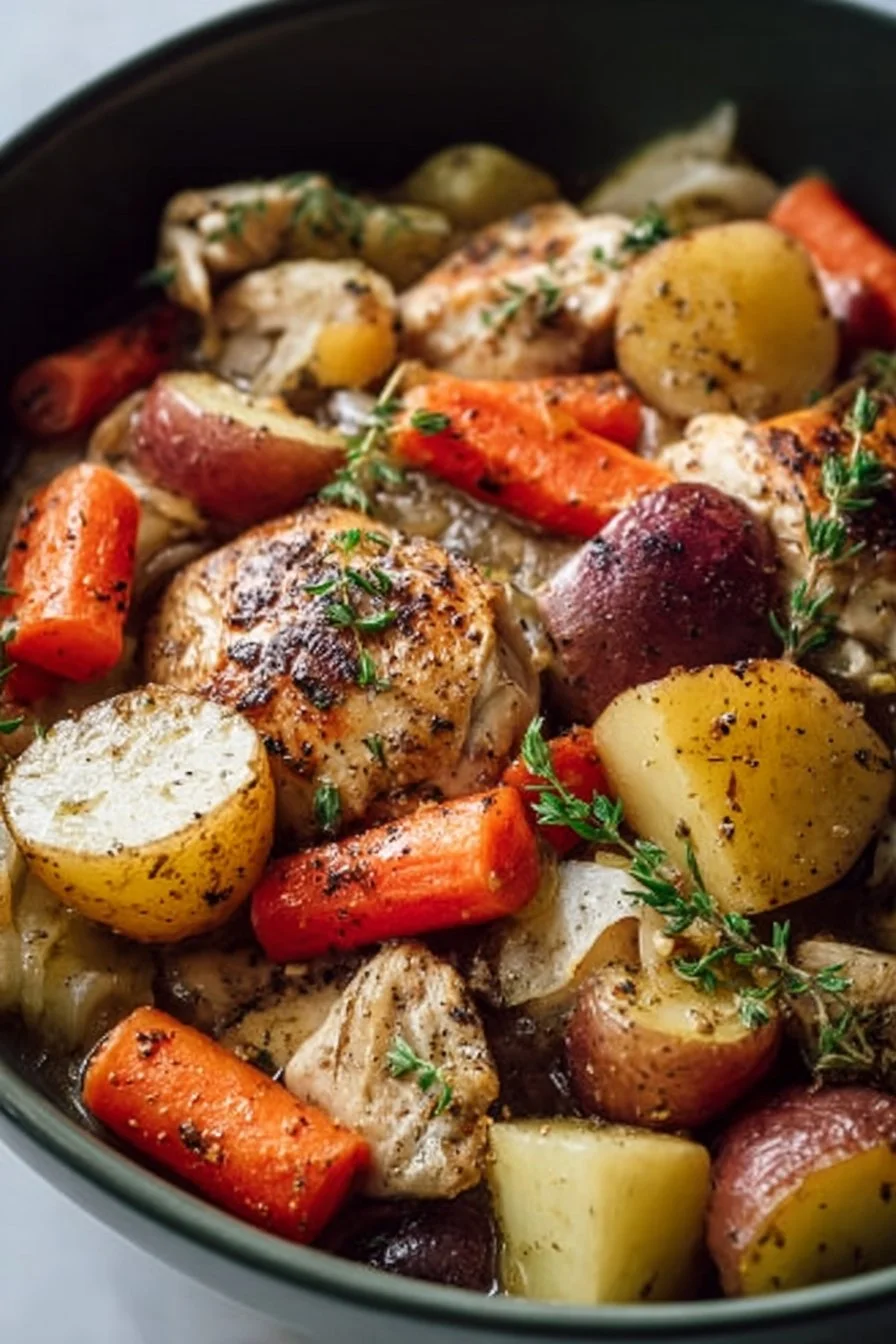 Crunchy Instant Pot Chicken served with fresh veggies for easy meal preparation