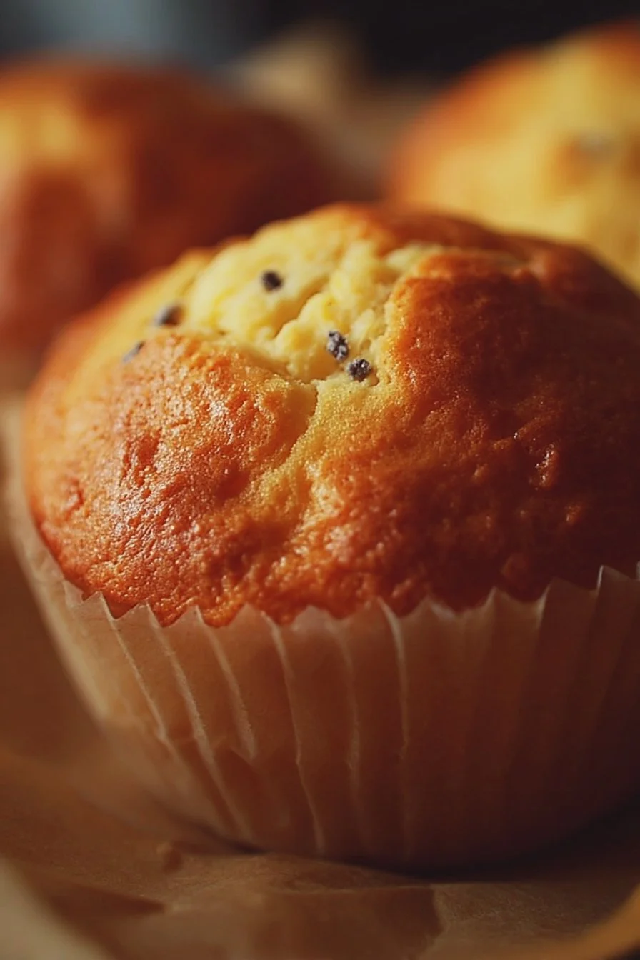 Deliciously decadent muffins displayed on a rustic wooden table
