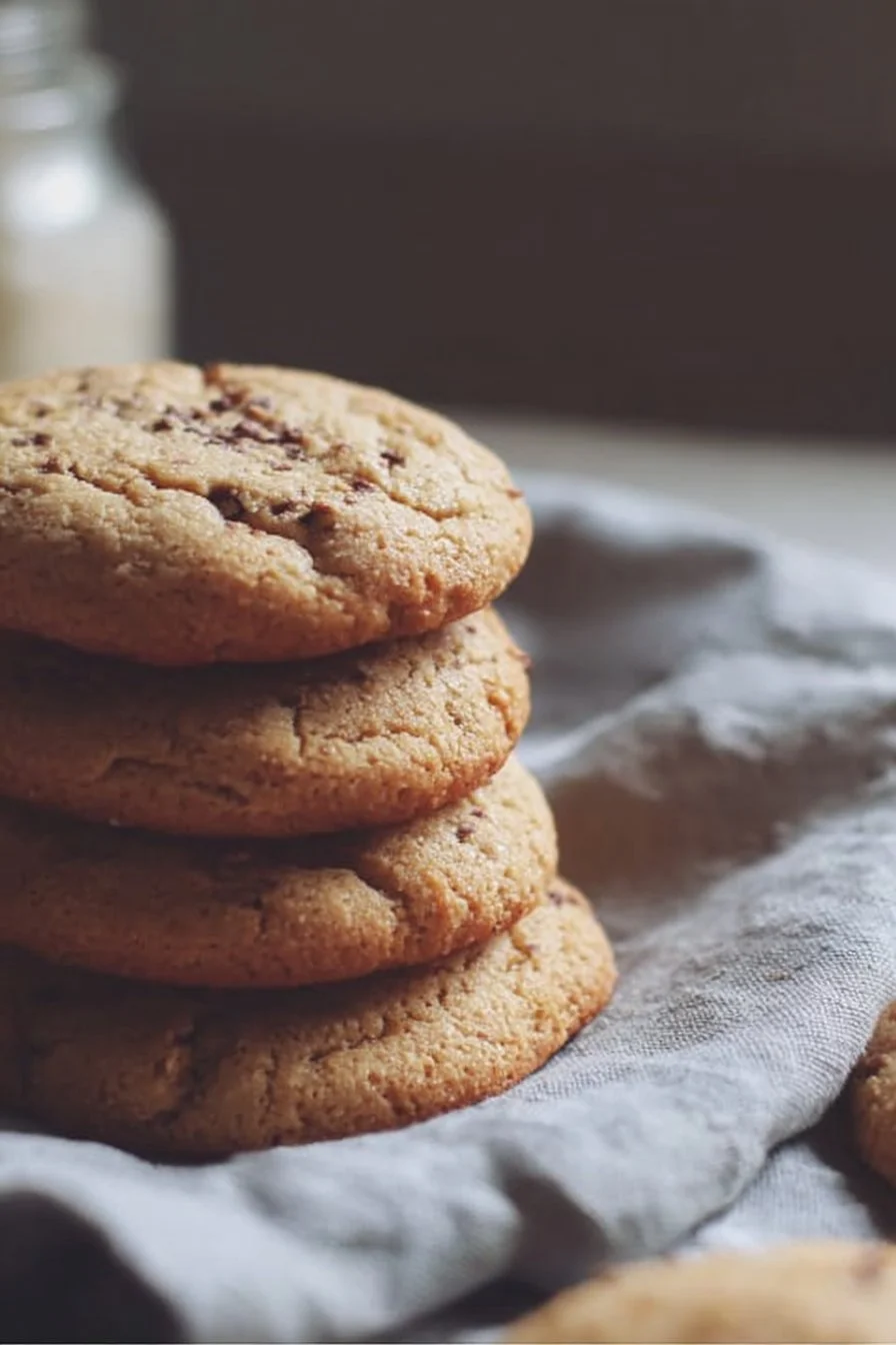 Plate of delicious sourdough discard cookies fresh out of the oven