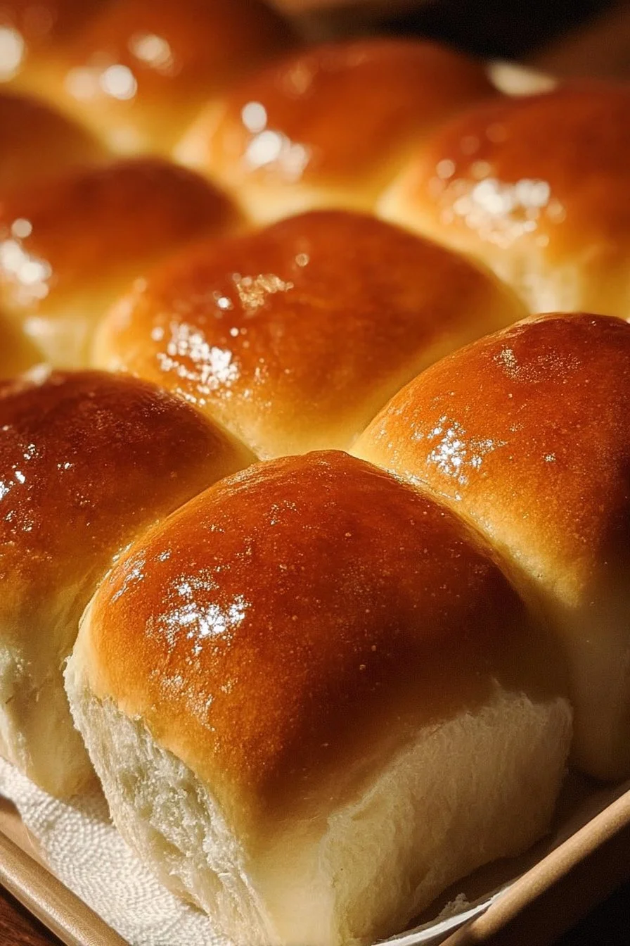 Freshly baked Texas Roadhouse Rolls served with butter