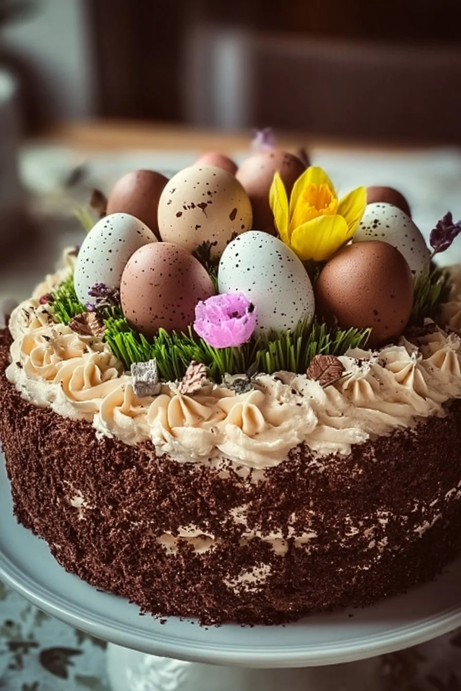 Delicious Easter Dirt Cake decorated for a festive celebration
