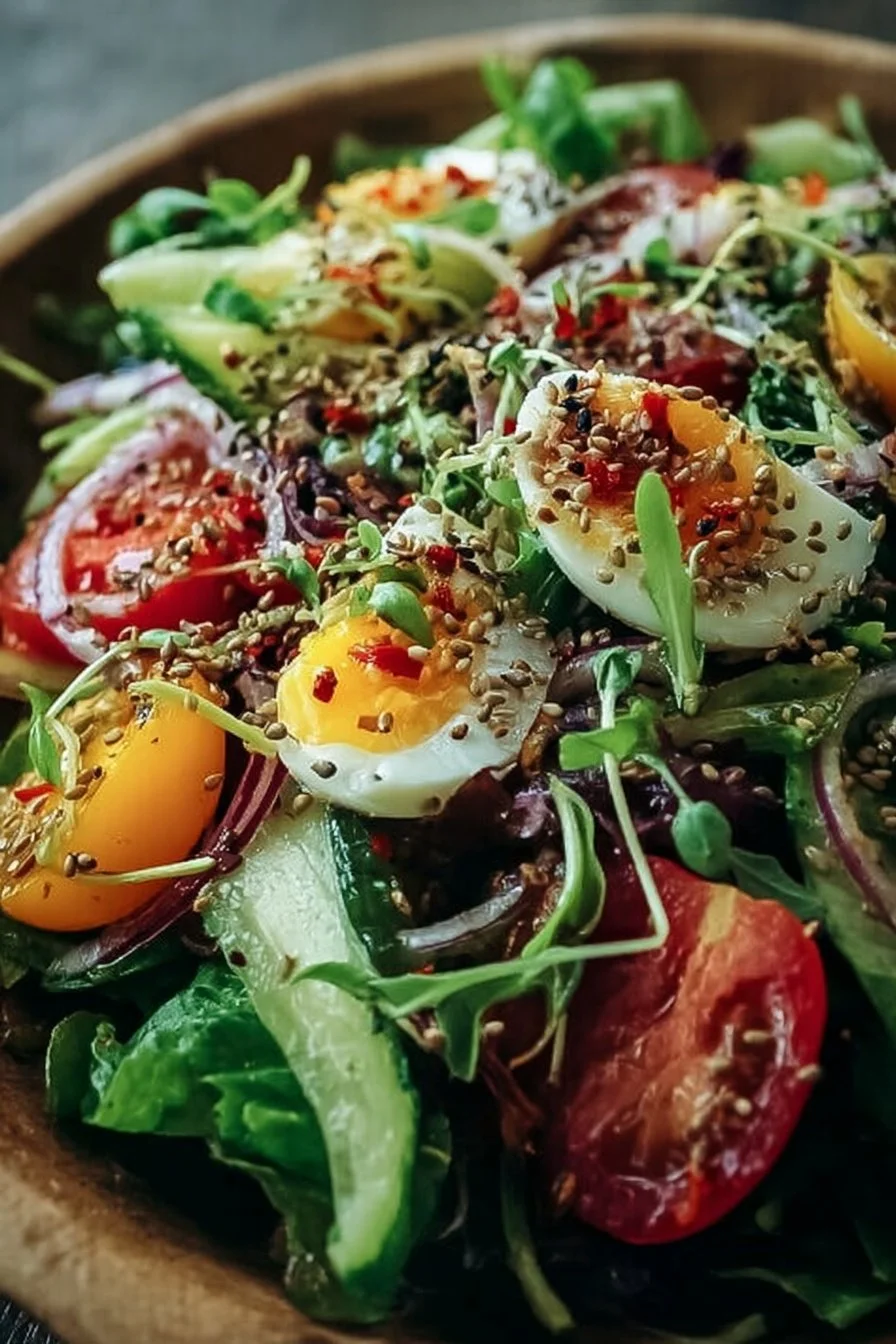 Delicious Jennifer Aniston Salad recipe featuring healthy, fresh ingredients.