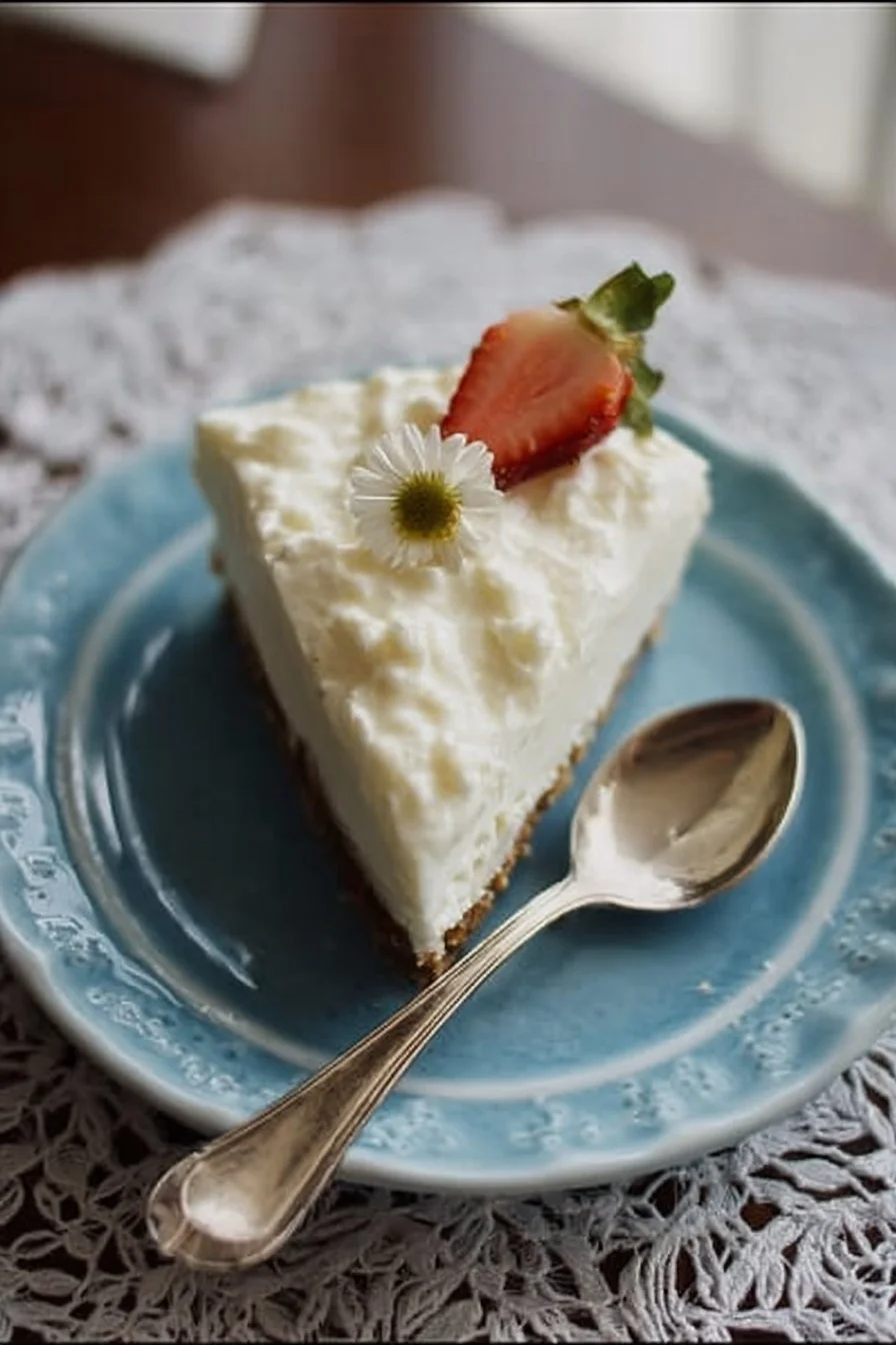 Delicious creamy cottage cheese dessert garnished with fresh fruit