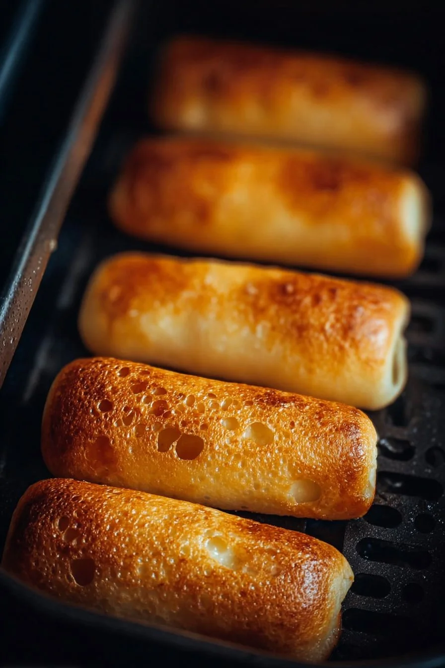 Delicious crispy air fryer rolls served on a plate