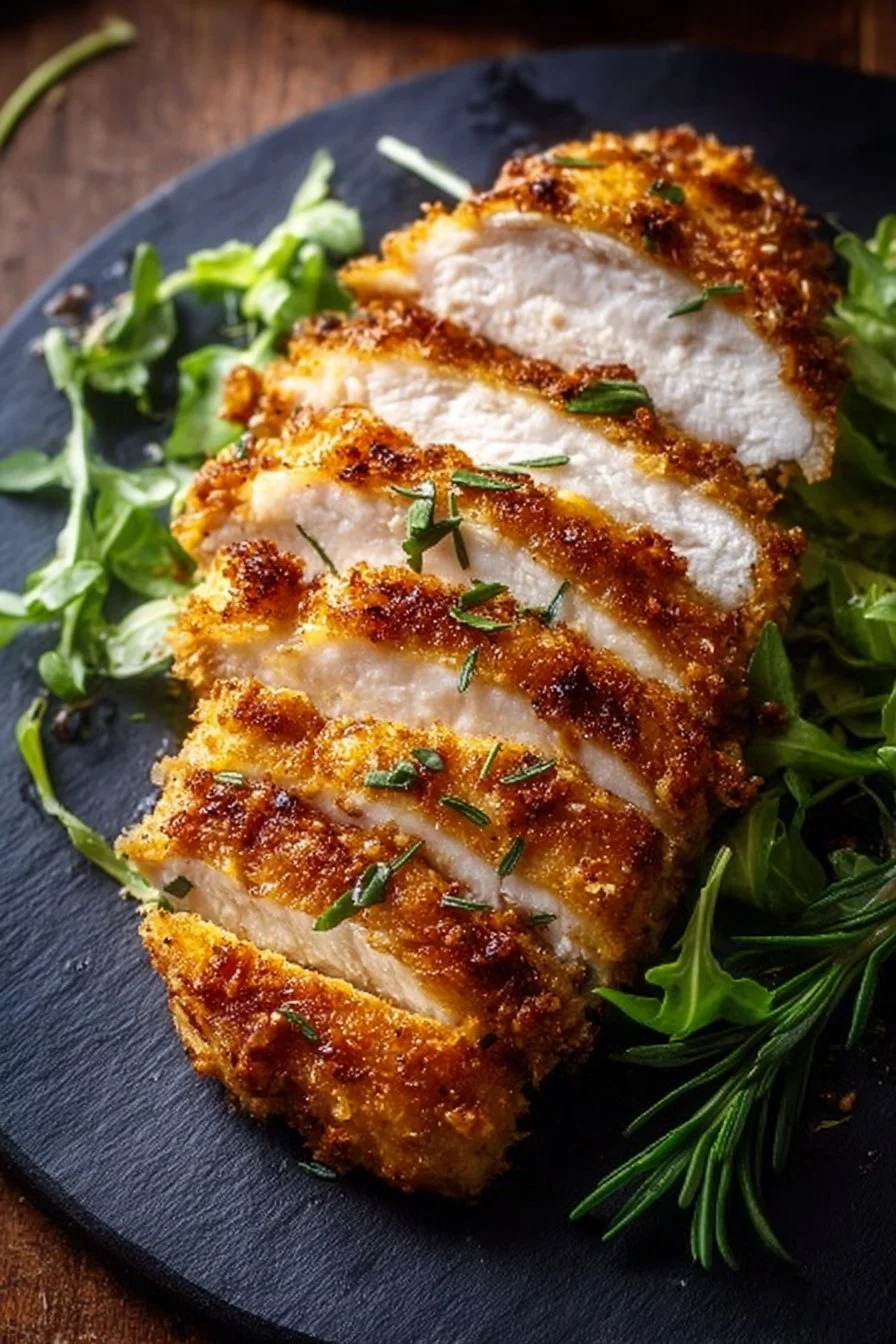 Crispy Instant Pot frozen chicken breast served with vegetables