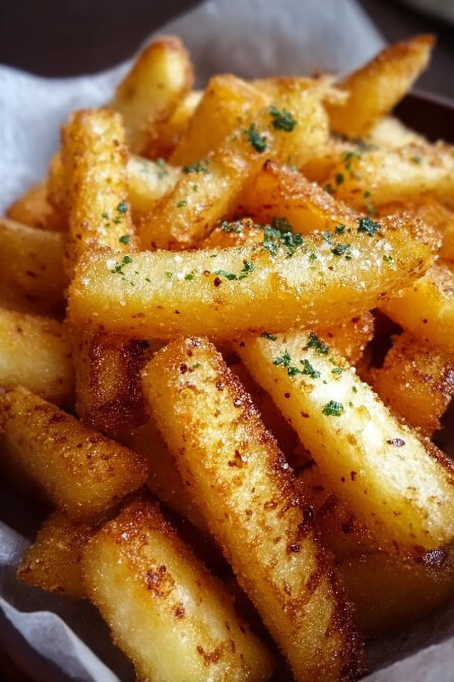 Crispy mashed potato fries served with dipping sauce