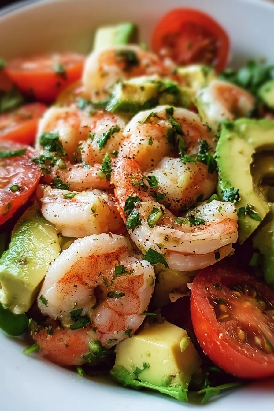 Delicious shrimp avocado salad with fresh ingredients and vibrant colors