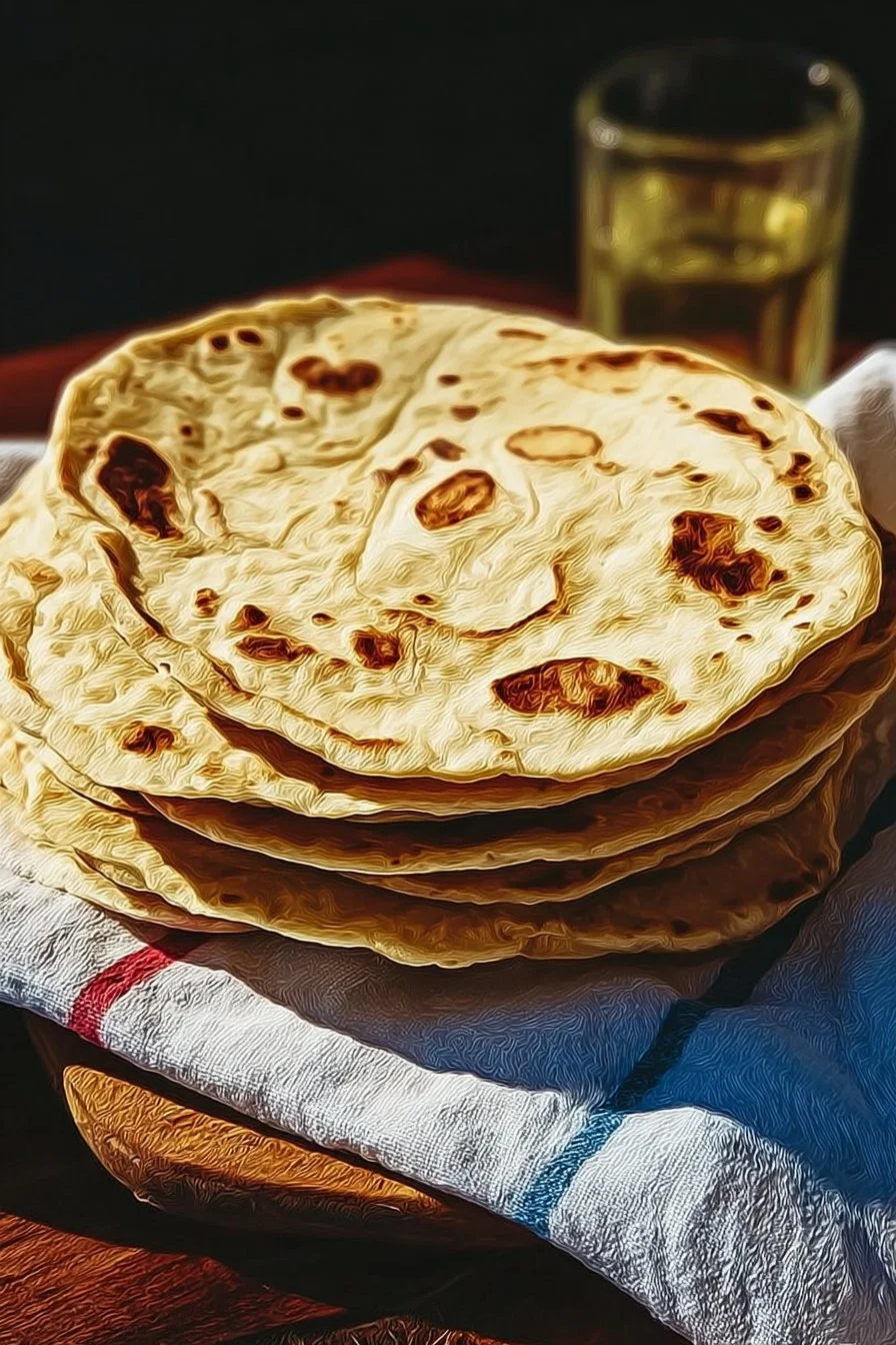 Delicious soft sourdough tortillas ready to serve with fresh ingredients
