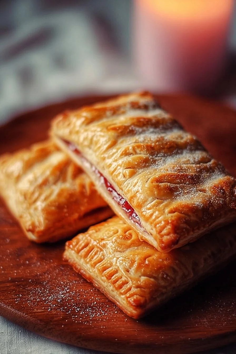 Delicious homemade sourdough pop tarts with fruit filling and icing