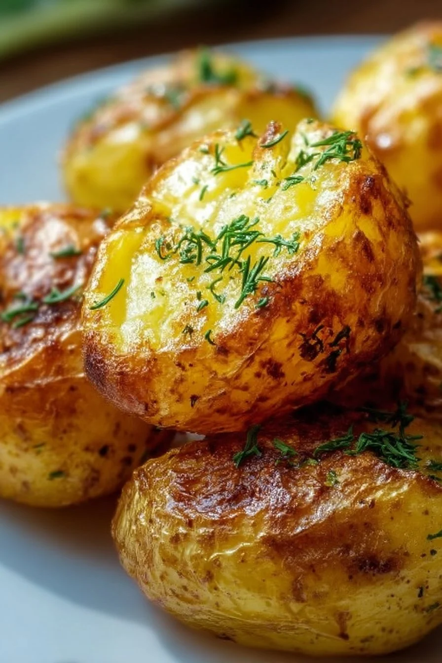 Delicious air fryer potatoes served with seasoning