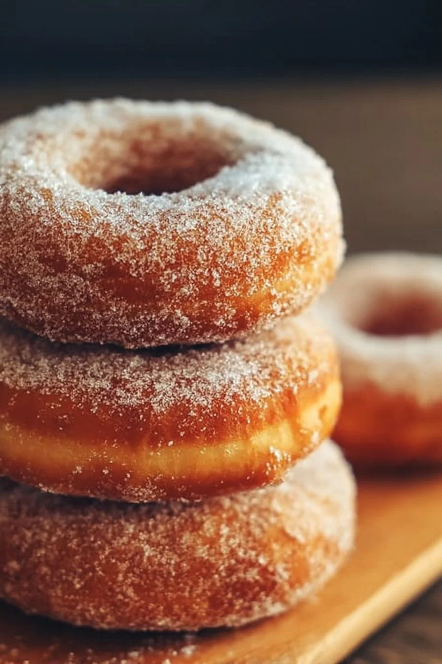 Quick and delicious air fryer donut biscuits ready to serve.