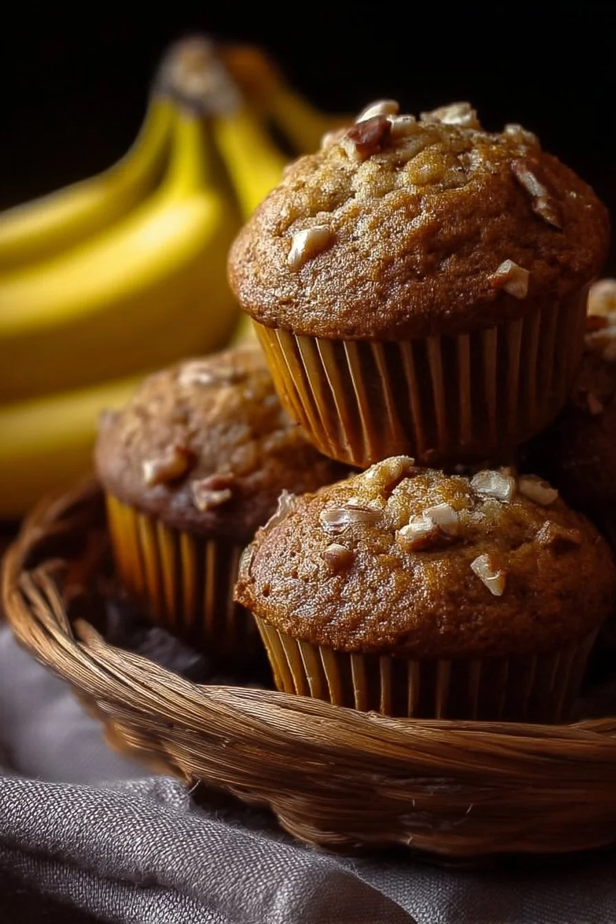 Quick and easy banana muffins fresh out of the oven