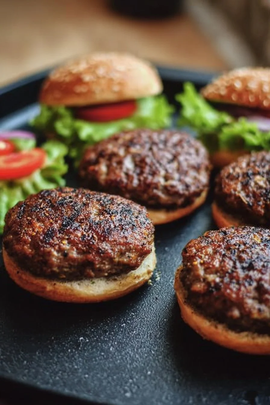Delicious air fryer hamburgers cooked to perfection
