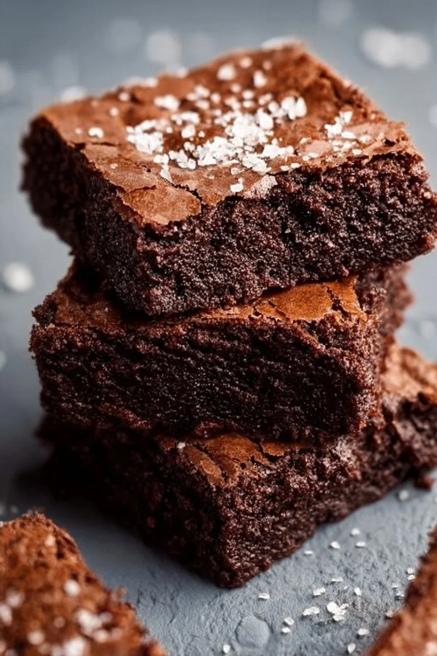 Deliciously rich sourdough brownies topped with chocolate ganache.