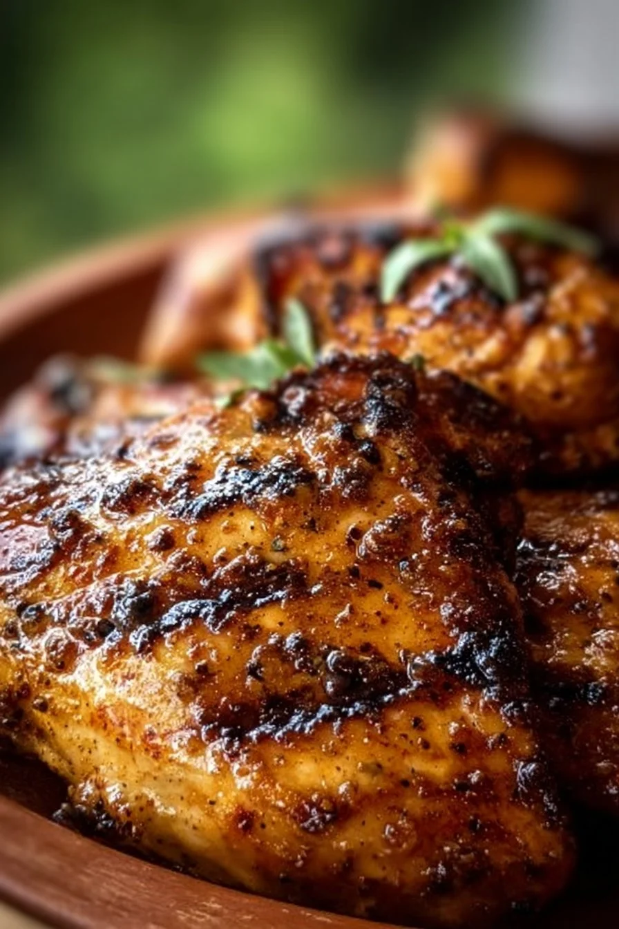 Delicious chicken marinated in the best chicken marinade, grilled to perfection.