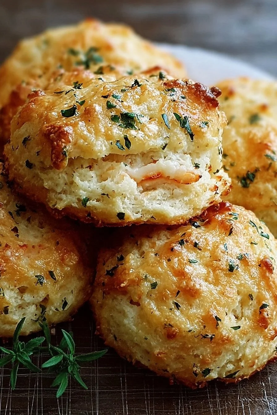 Cheesy Garlic Biscuits with a Secret Filling