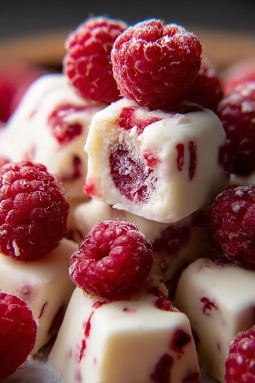 Lemon-Raspberry Frozen Yogurt Bites